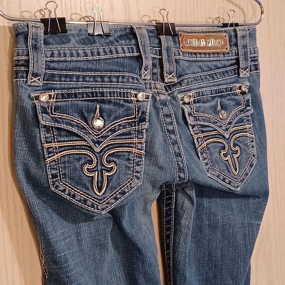 Rock Revival Celine Jeans, Size 29, Boot Cut, 32W x 32L, Low-Rise, Bedazzled - Picture 3 of 8